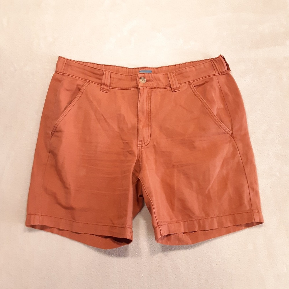 Jag Womans Linen Cotton Tailored Shorts Sz.12 Orange Chutney